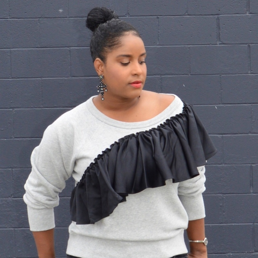 Jcrew Ruffle sweatshirt - Picture 3 of 3